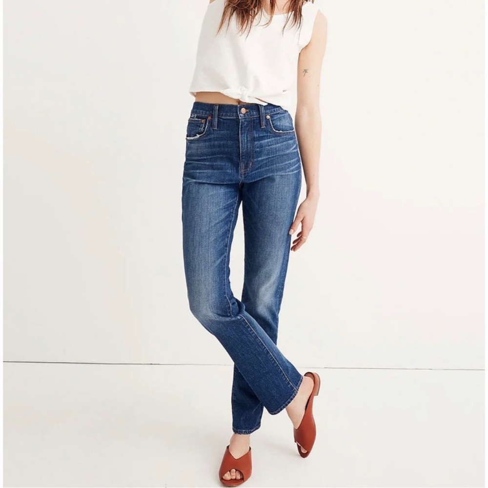 NEW MADEWELL High Rise Slim Boyfriend straight leg jeans women size 25